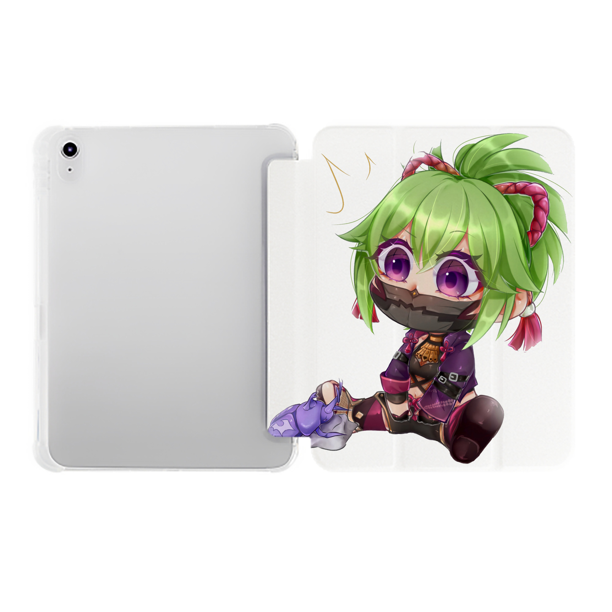 げんし神  久岐忍 くき しのぶ genshin Kuki Shinobu IPad ケース ペン収納付き 三つ折りスタンド PUレザー×シリコン 対応機種9.5/10.5/10.9インチ